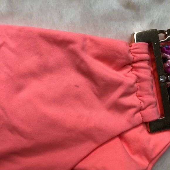2pc triangle Beach Bunny Medium Swimwear Boho Paradise Bikini Orange Coral Pink - Picture 7 of 11